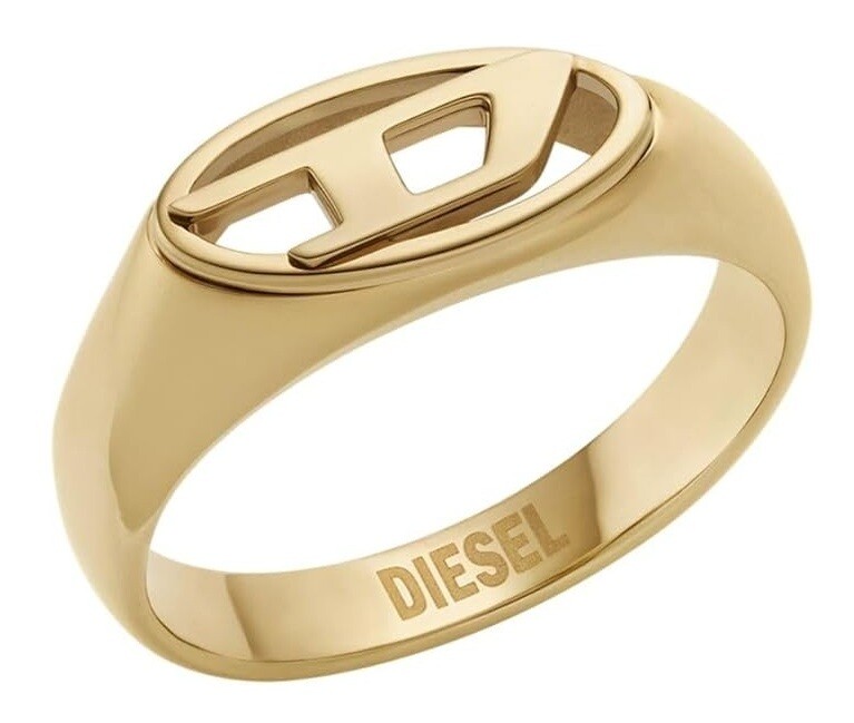 Diesel Fashion pozlátený prsteň s logom DX1588710 54 mm