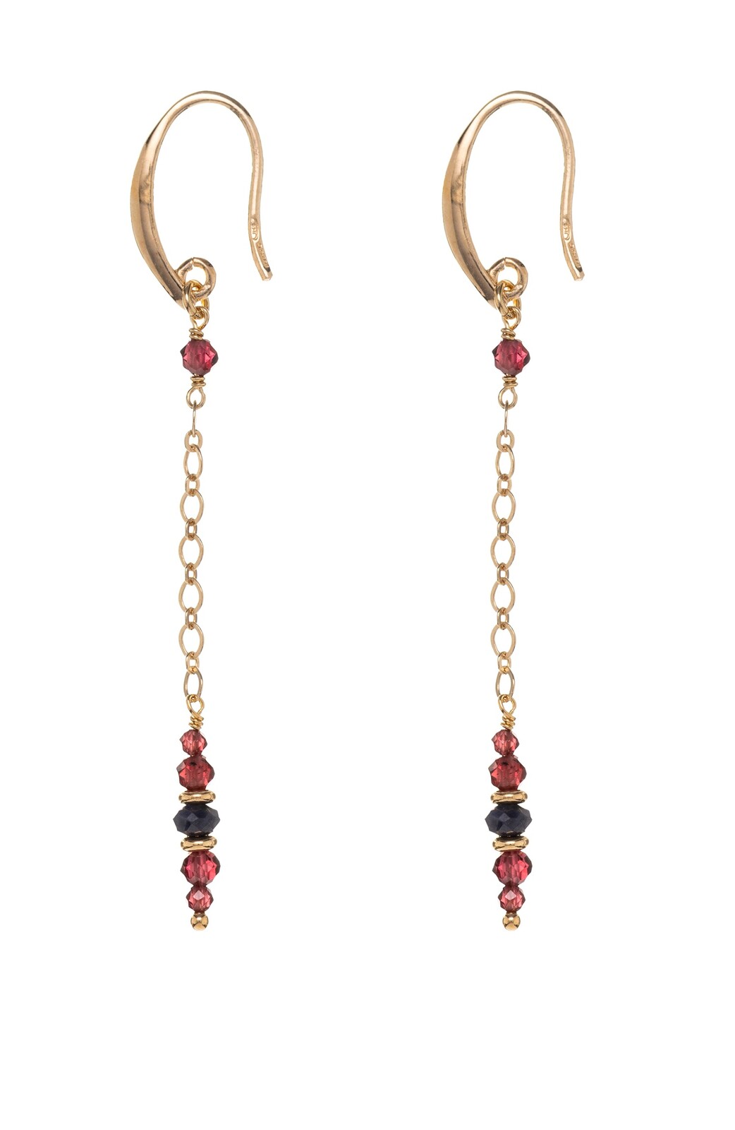 Alisia Dlhé pozlátené náušnice so zafírom a granátmi AL5235.01.000