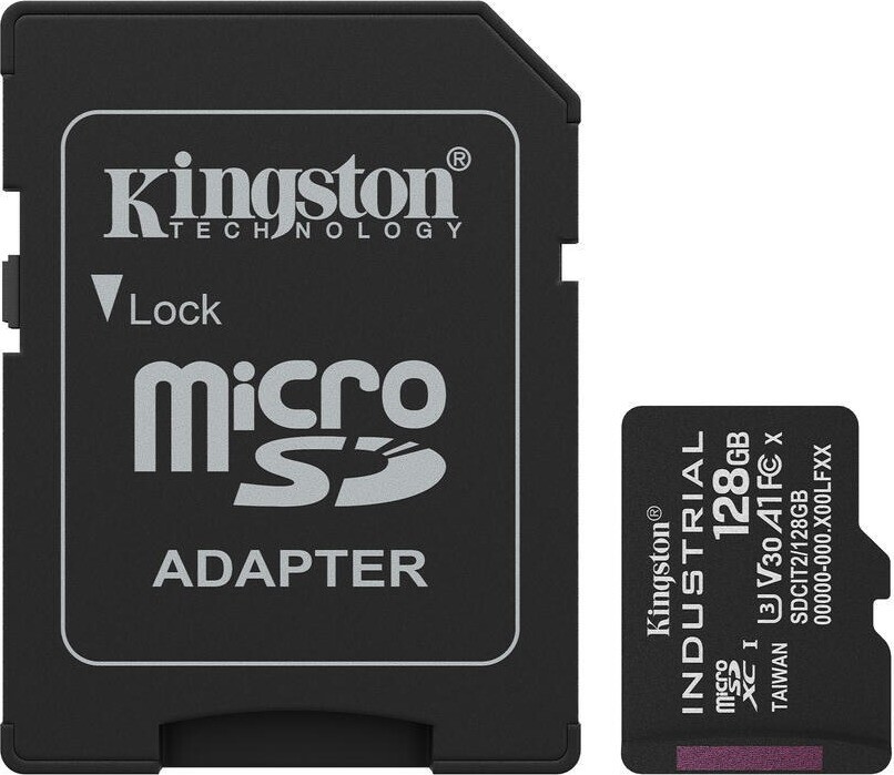Kingston MicroSDXC 128 GB Industrial + SD adaptér