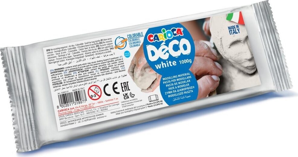 Carioca Déco bílá samotvrdnoucí modelovací hmota 1 kg