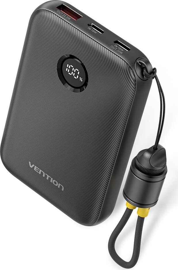 Vention 10000 mAh Power Bank (USB-C + USB-C/USB-C/USB-A) 22.5W Black
