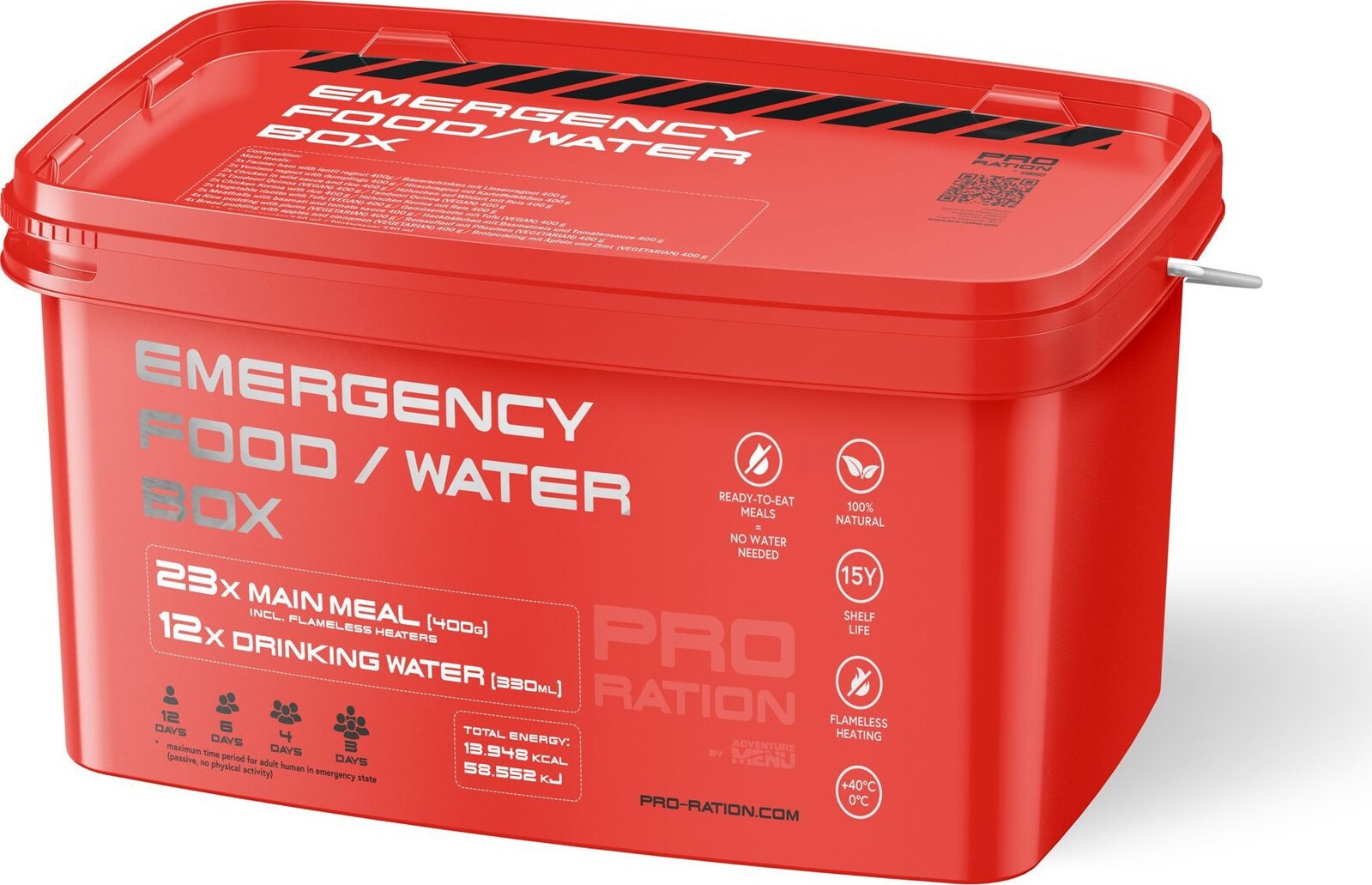 Adventure Menu Pro-Ration Emergency food/water box