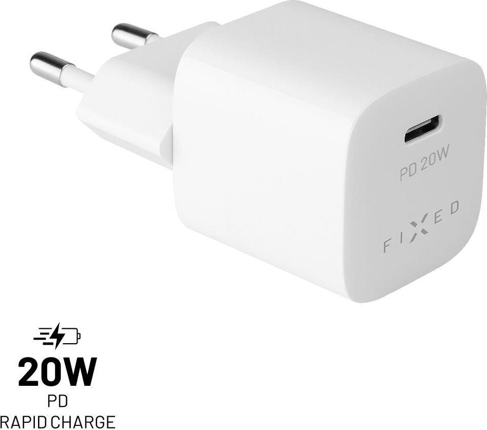 FIXED PD Rapid Charge Mini s USB-C výstupom a podporou PD 20 W biela