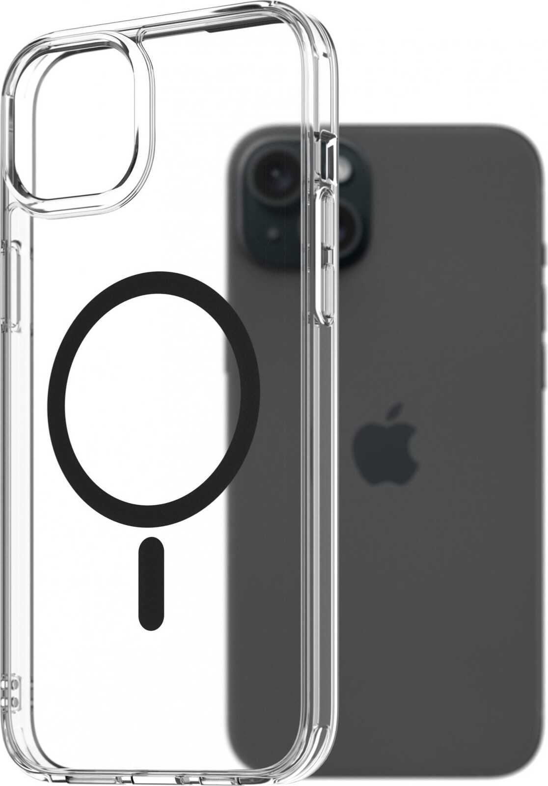 AlzaGuard Crystal Clear TPU Case Compatible with Magsafe pre iPhone 15 Plus – čierny