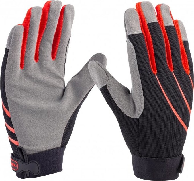 CONNEX Stavebné rukavice, PES, vystužené, vhodné pre smartfón, veľ. 10