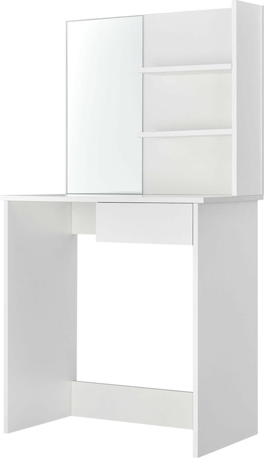 ModernHome PWSHT-21 Toaletní stolek s velkým zrcadlem a policemi, bílý