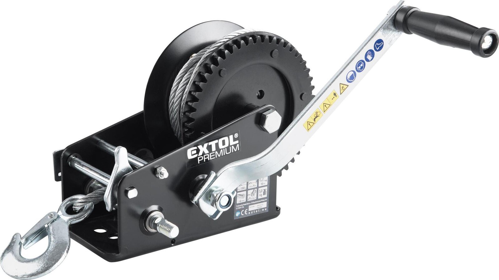 EXTOL PREMIUM Navijak lanový s kľučkou, do 1350 kg/10 m lanko, 8861305