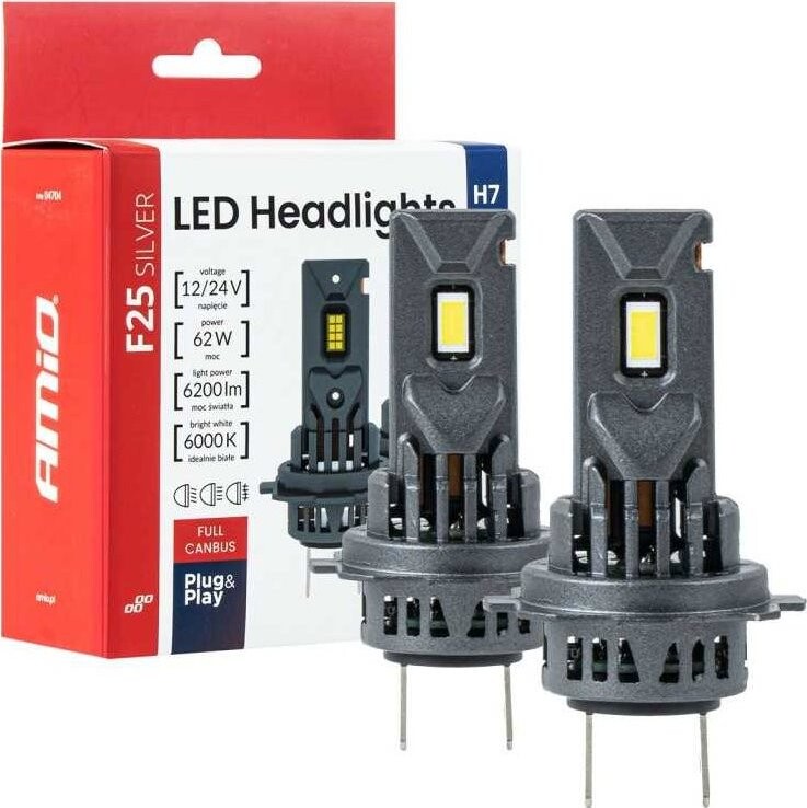 AMIO 2 ks žárovka LED H7 12/24V 3100 lm