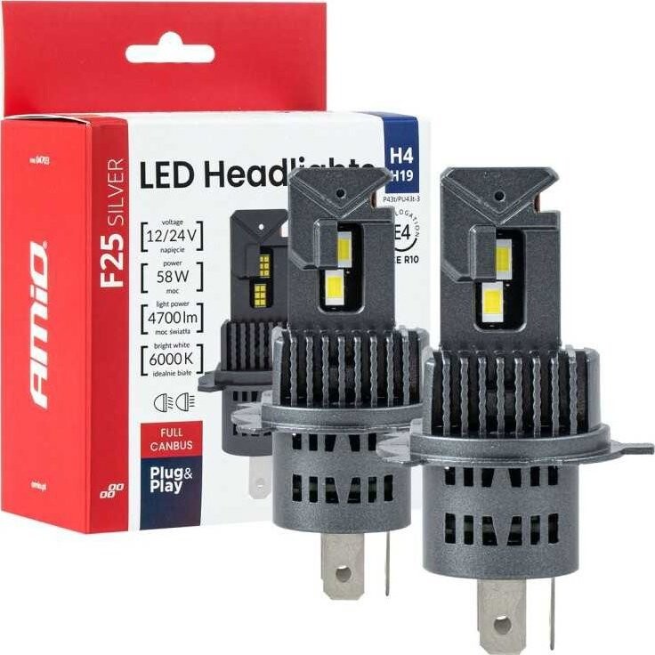 AMIO 2 ks žárovka LED H4 12V 4700 lm