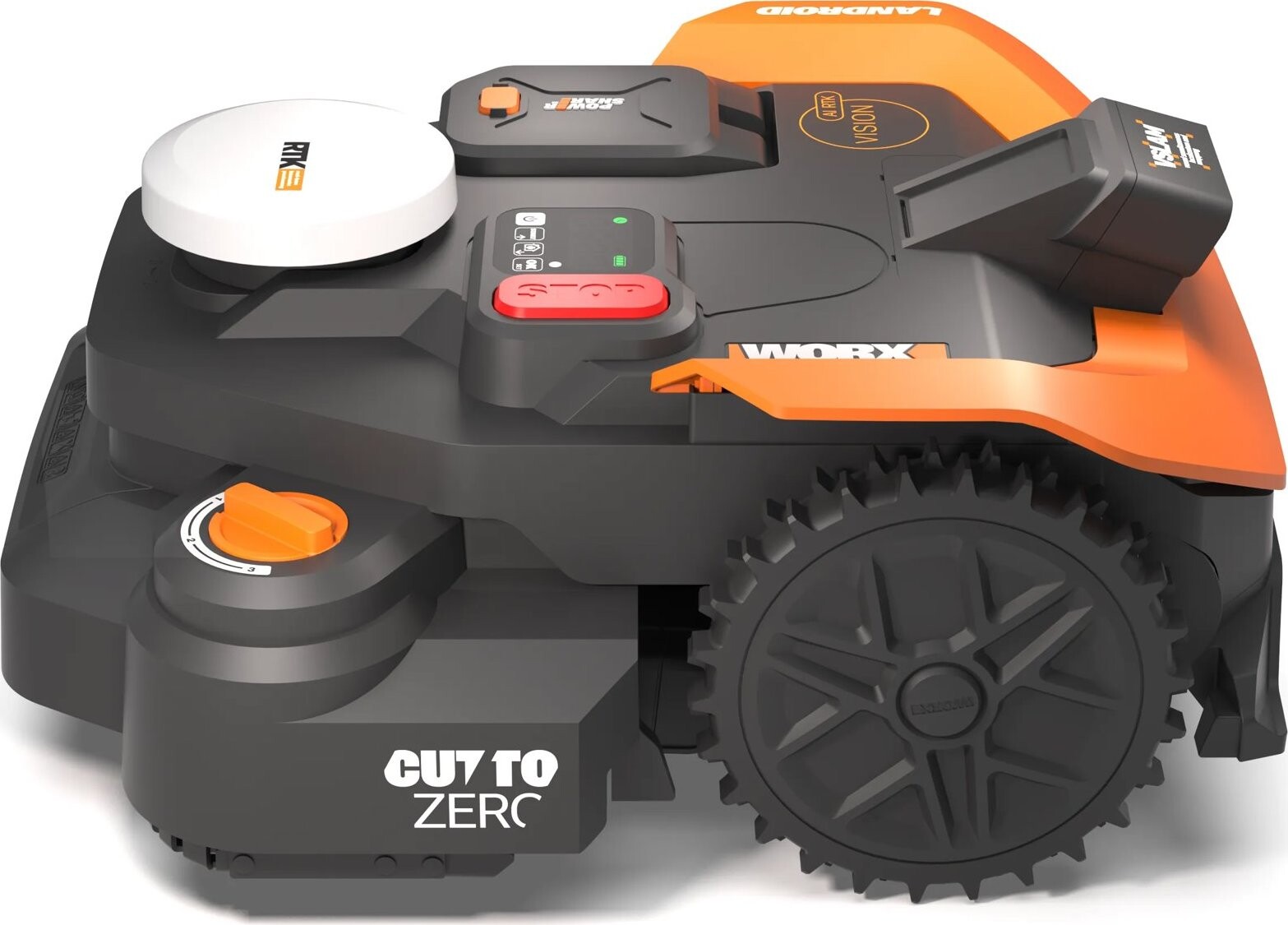 WORX Robotická kosačka WR312 Vision Cloud 1200 m2 (RTK + AI V-SLAM Stereo + Cut-To-Zero)