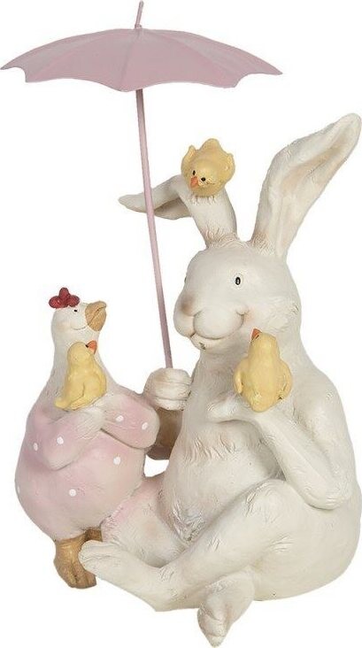 Clayre & Eef Veľkonočná dekorácia – Zajačik so sliepočkou a kuriatkami