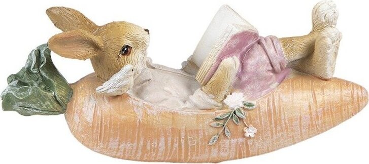 Clayre & Eef Veľkonočná dekorácia – Zajačik s knihou