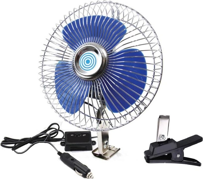 AMIO Ventilátor do auta kovový 12V 20 cm