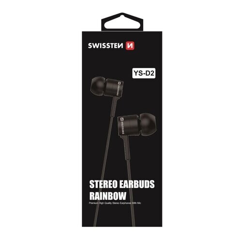 Swissten Earbuds Rainbow YS-D2, black