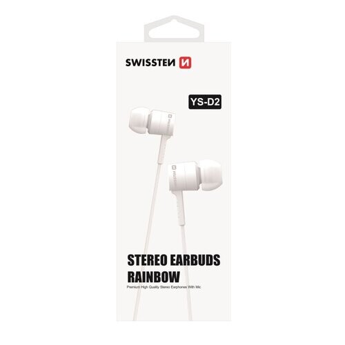 Swissten Earbuds Rainbow YS-D2, white