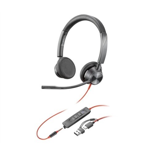 HP Poly Blackwire 3325 MS Teams náhlavná súprava, 3.5 mm jack + USB-C/A adaptér, stereo