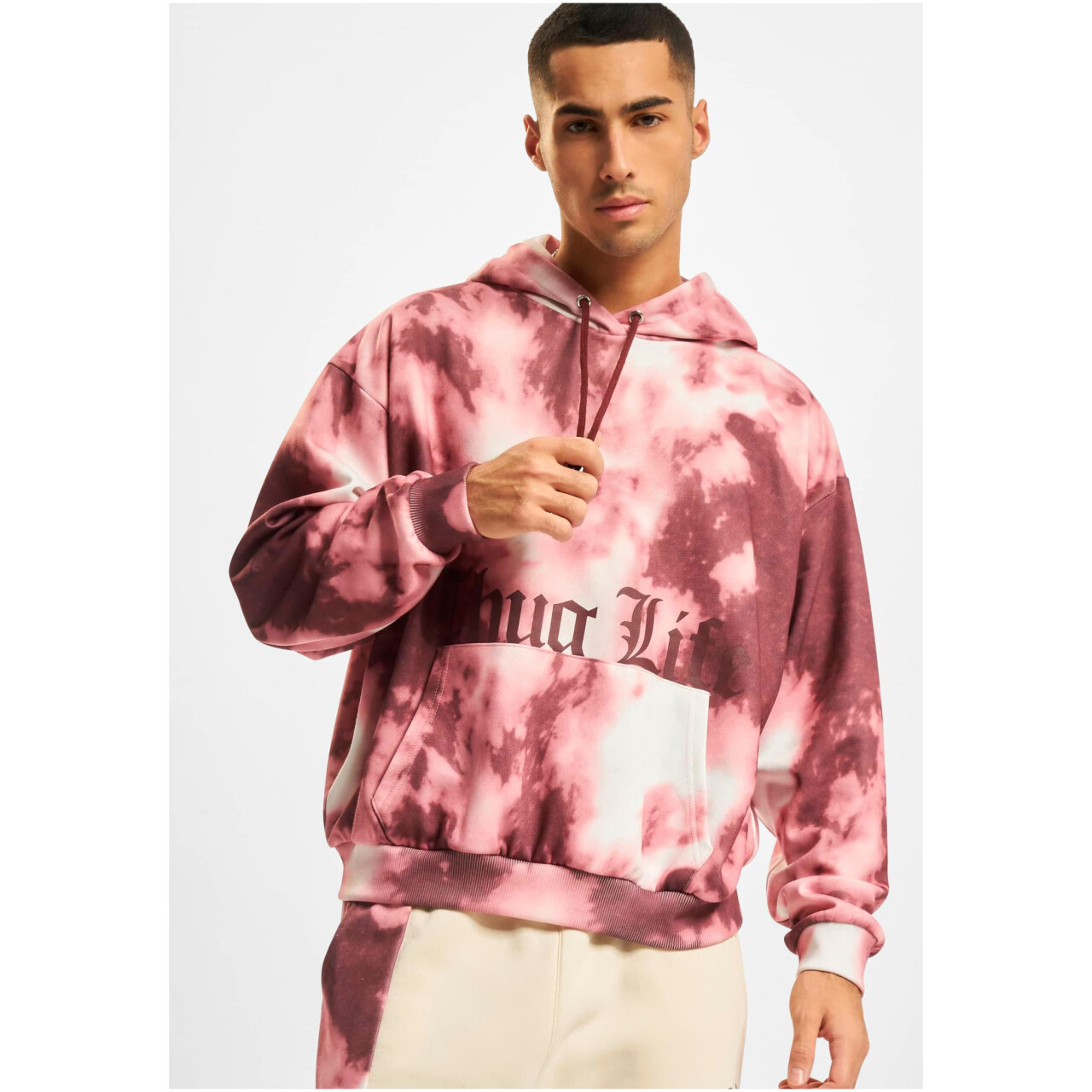 Mikina s kapucňou Thug Life Underground Hoody - červená-biela,