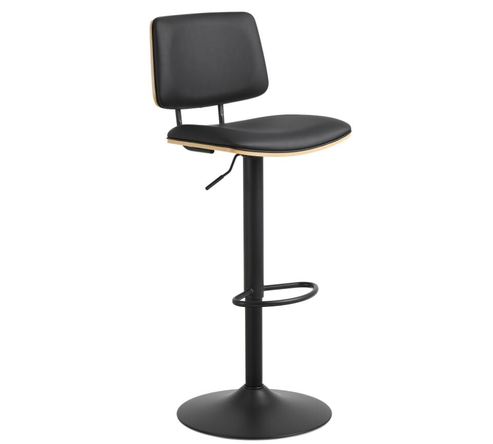 Barová židle Owen eko kůže černá/dub přírodní