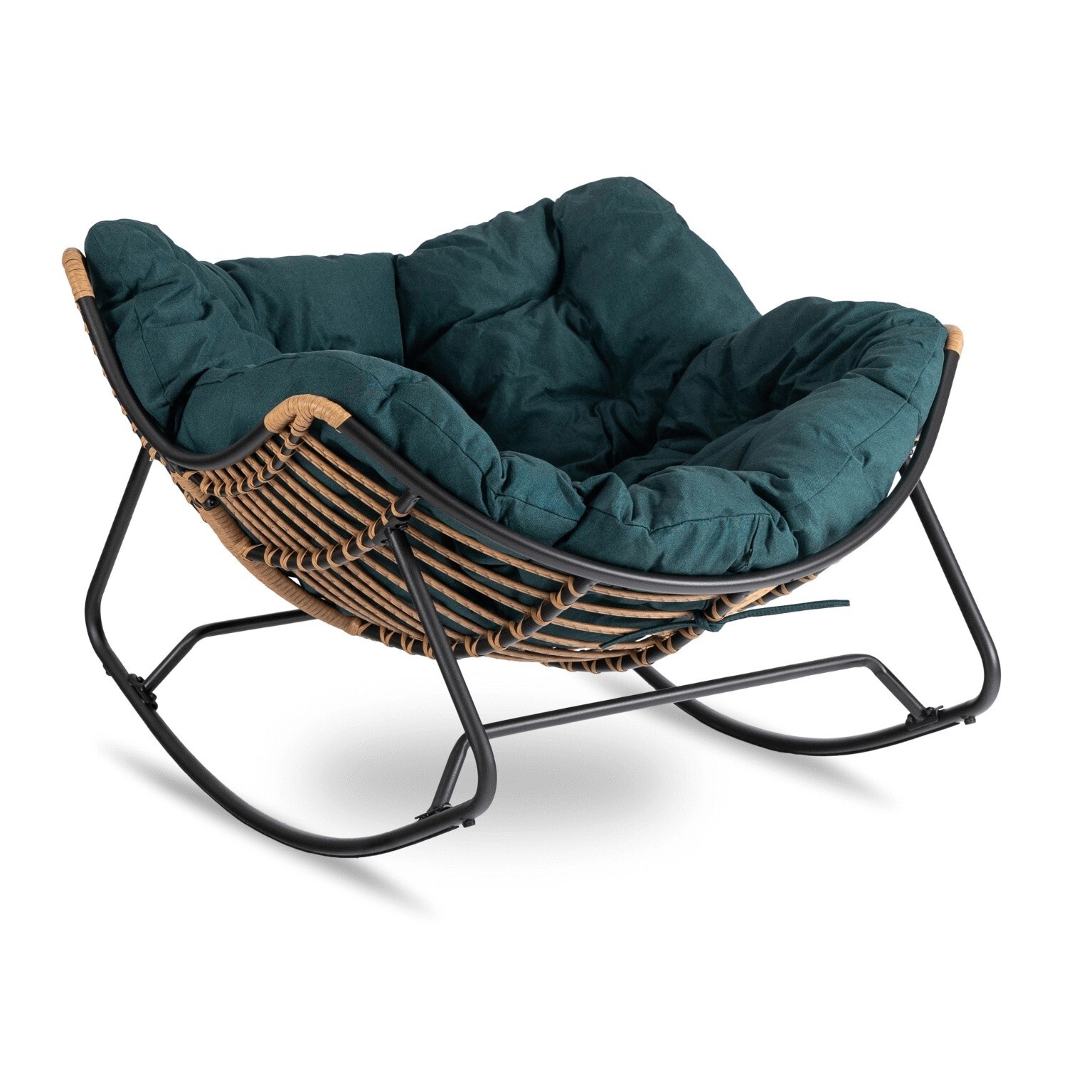 Houpací křeslo Elton zelené/černé