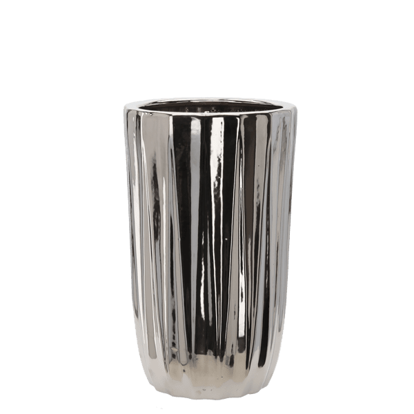Keramický obal na květináč Frosis 24,5 cm stříbrný