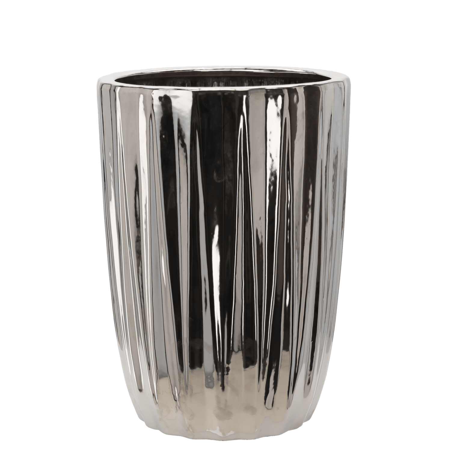 Keramický obal na květináč Frosis 31,5 cm stříbrný