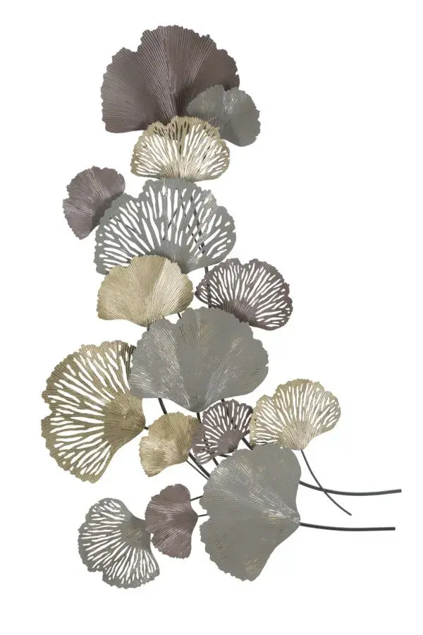 Kovová nástěnná dekorace Diply 76x126 cm šedá