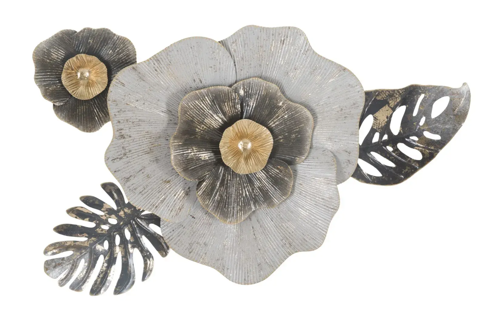 Kovová nástěnná dekorace Edy 74,9x47,6 cm šedá