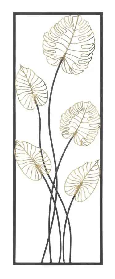 Kovová nástěnná dekorace Luxy A 31x90 cm černá/zlatá