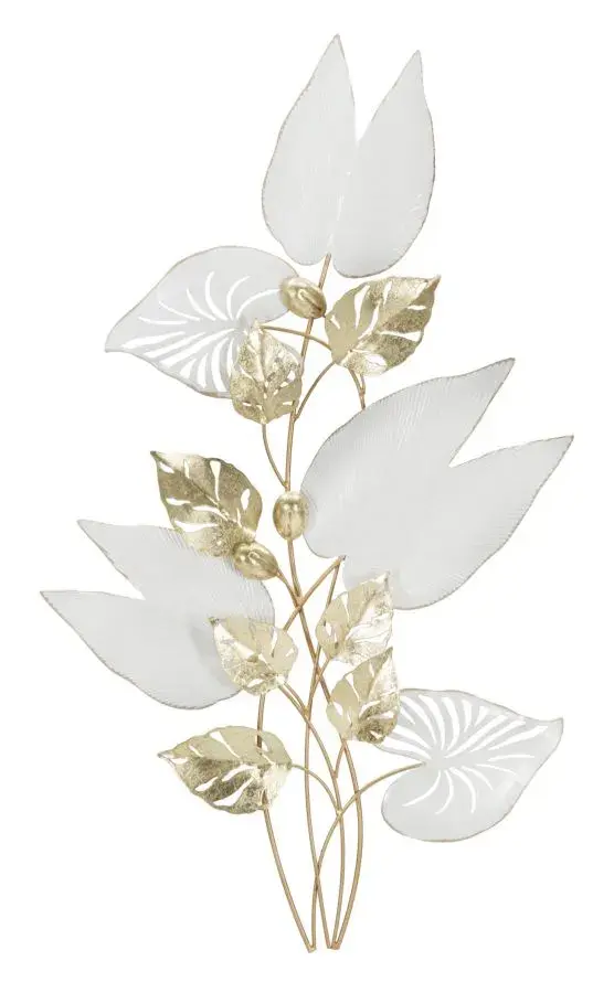 Kovová nástěnná dekorace Pitch 52,7x90,8 cm zlatá/bílá