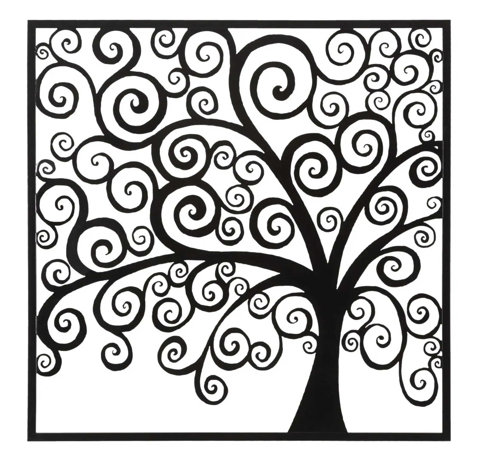 Kovová nástěnná dekorace Three 100x100 cm černá