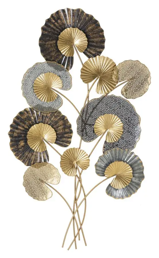 Kovová nástěnná dekorace Web C 63,5x109,5 cm černá/zlatá