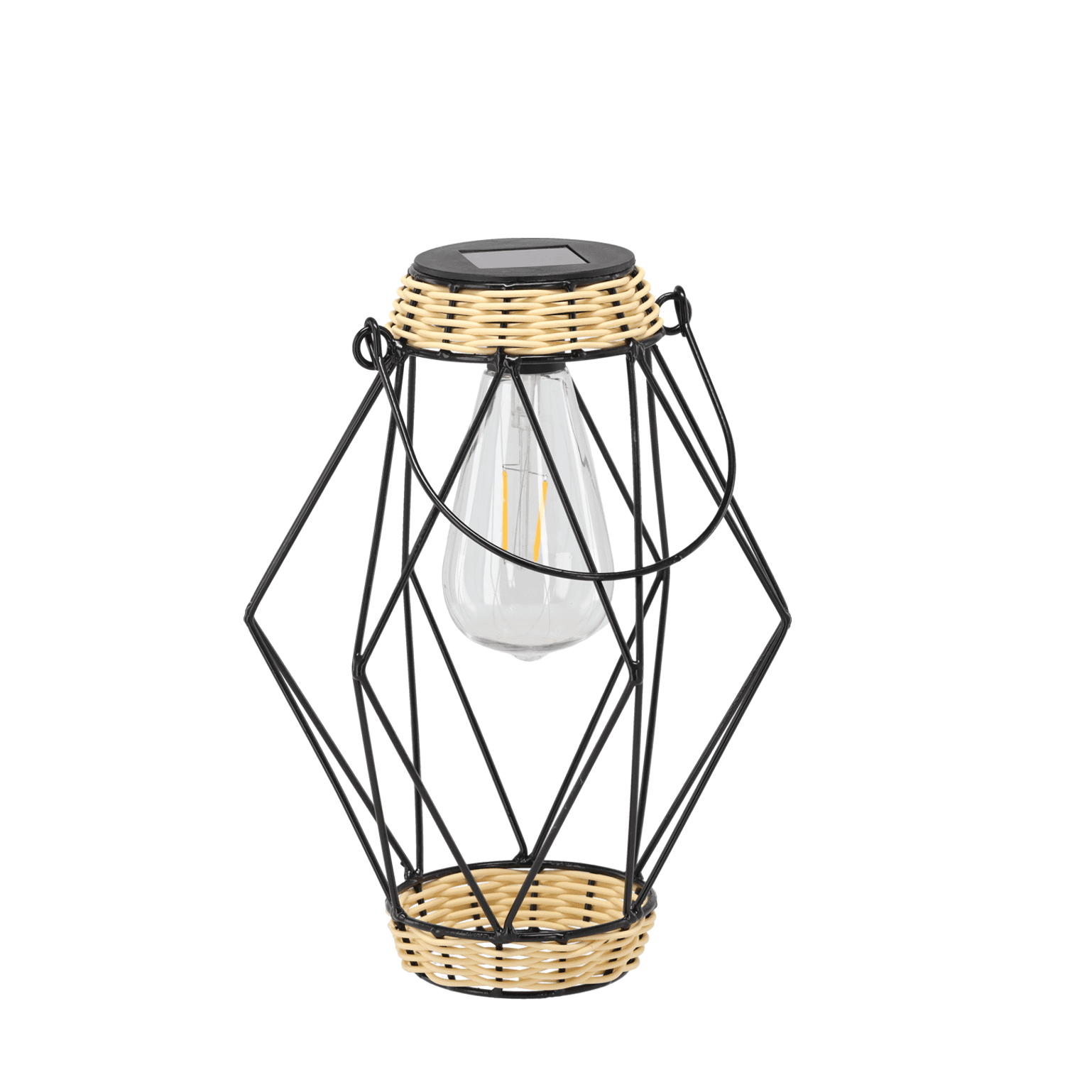 Kovová solární LED lucerna Tooli 20x22 cm černá