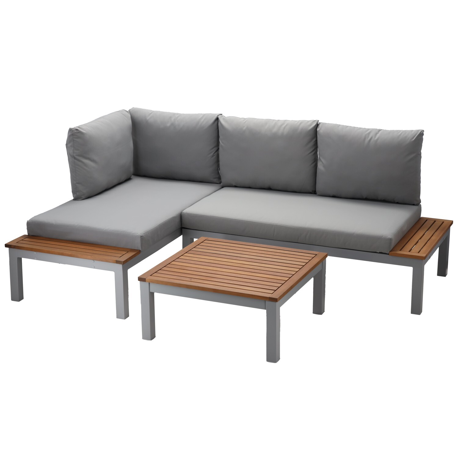 Modulární sada zahradního nábytku Bohito z masivu hnědá/šedá