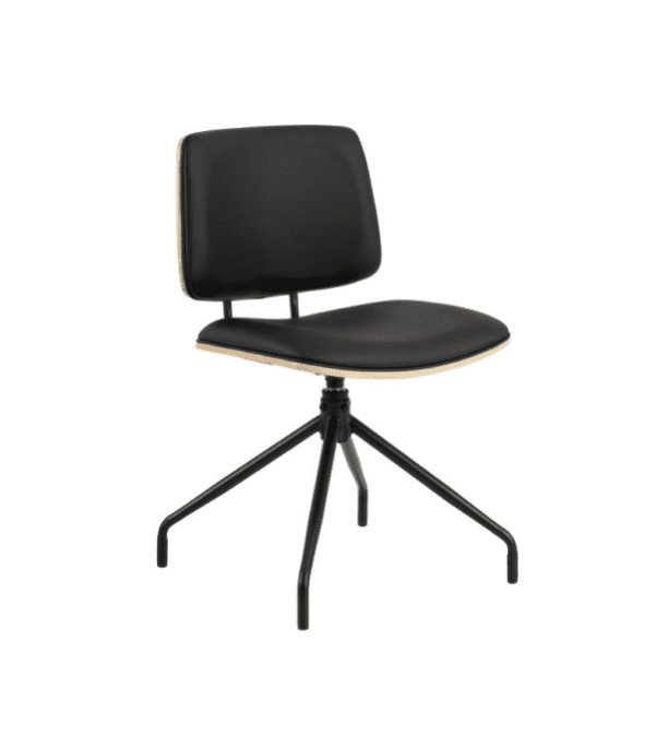 Otočná jídelní židle Owen eko kůže černá/dub přírodní