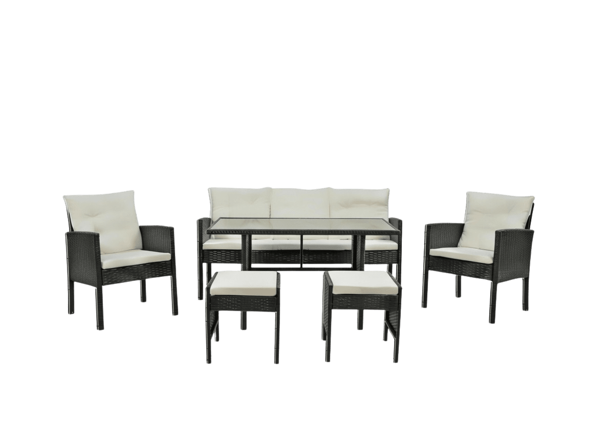 Sada zahradního nábytku Vaduz černo-krémová