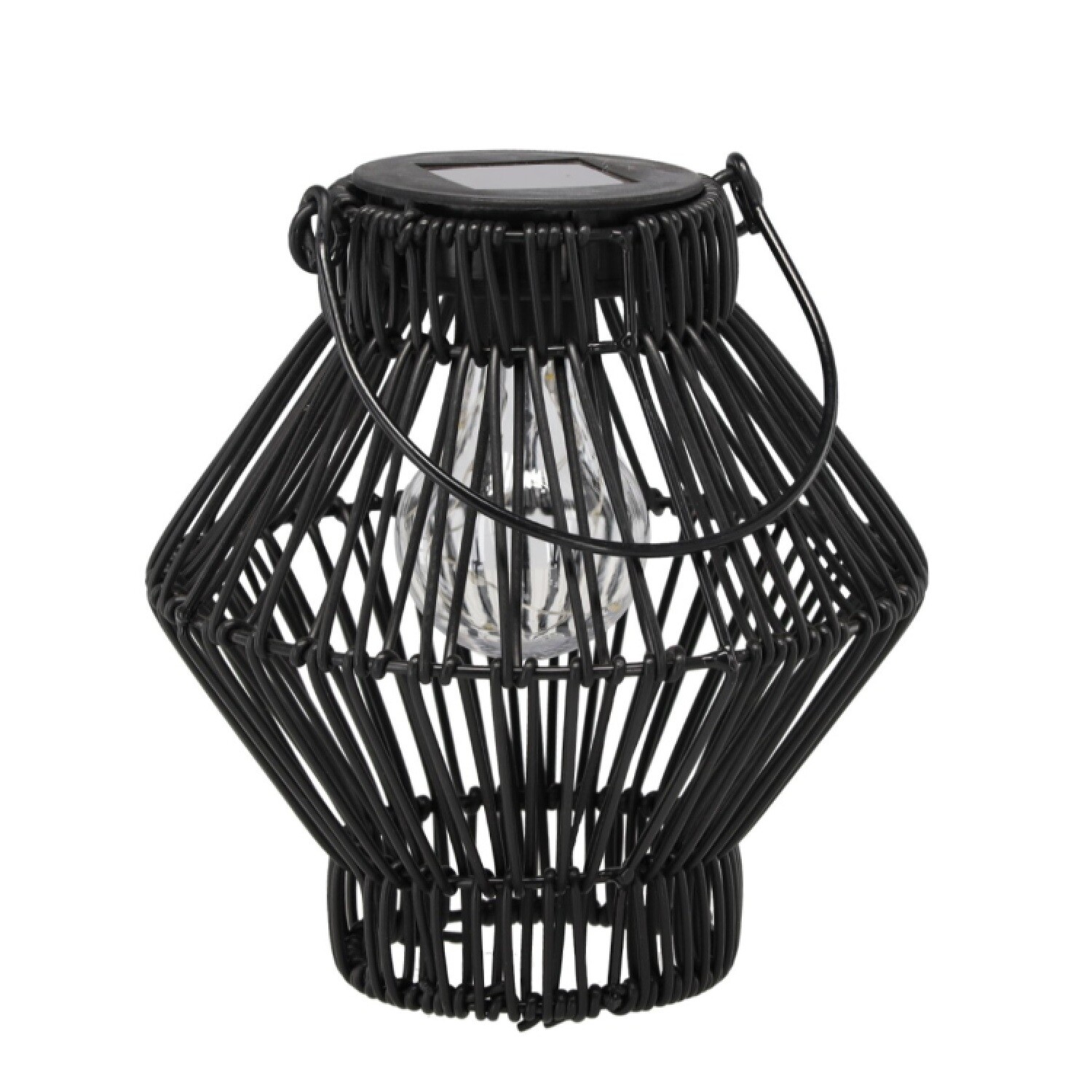 Solární LED lucerna Duty 19 cm černá