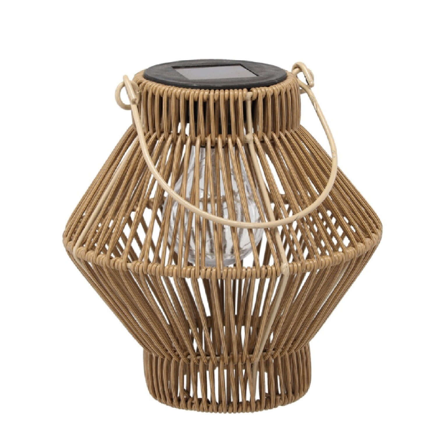 Solární LED lucerna Duty 19 cm hnědá