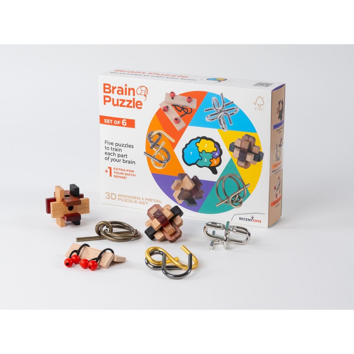 RECENTTOYS Brain Puzzle - sada 6 kusov