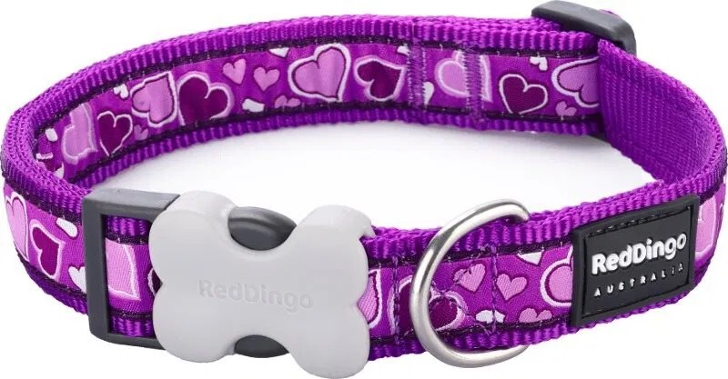 Red Dingo Obojok Breezy Love Purple - 15mm/24 až 36cm