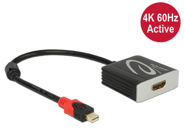 Delock Adaptér mini Displayport 1.2 samec > HDMI samica 4K 60 Hz aktívny