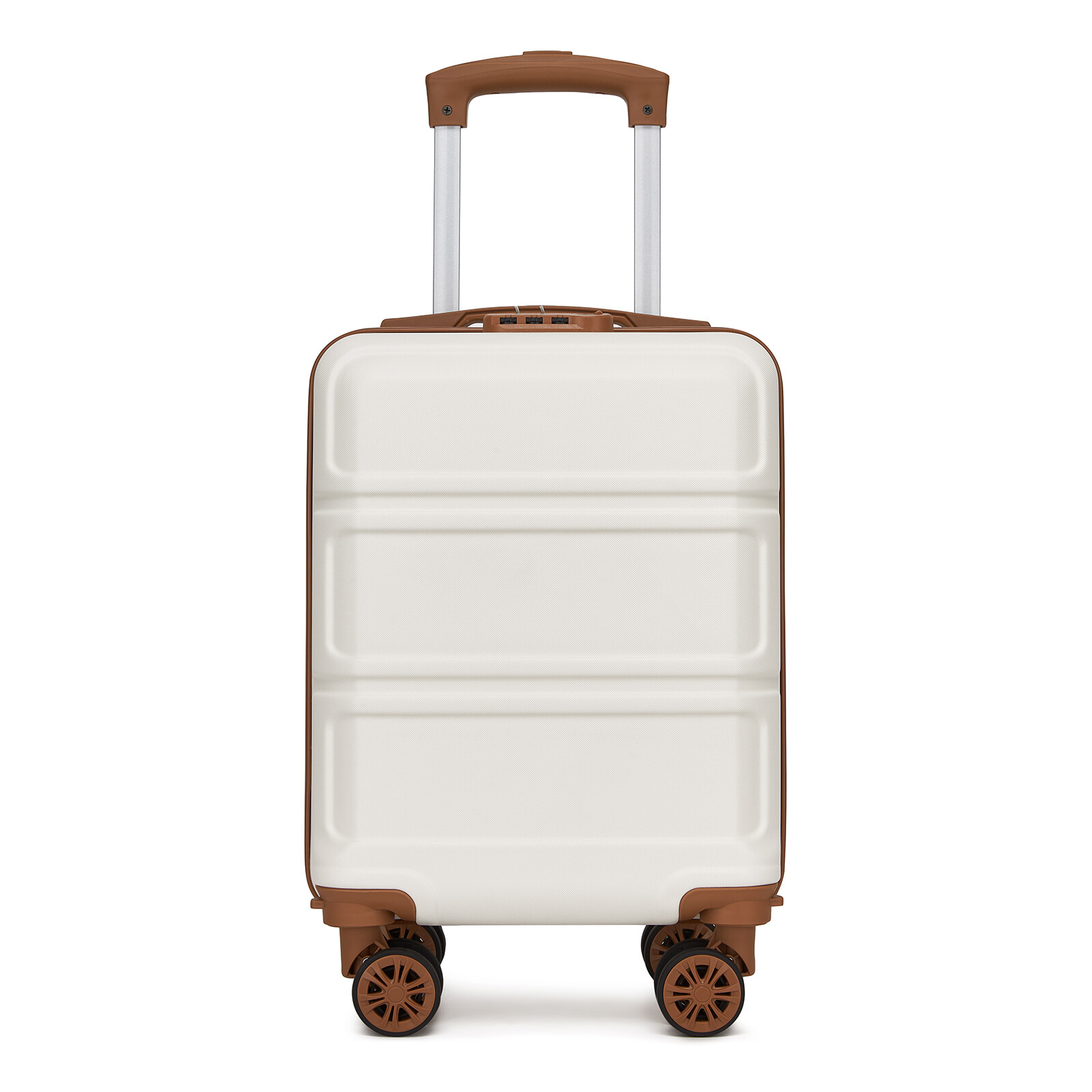 Príručný ABS+PC kufor s odnímateľnými kolieskami Kono 22L - béžový - 45x30x20 cm