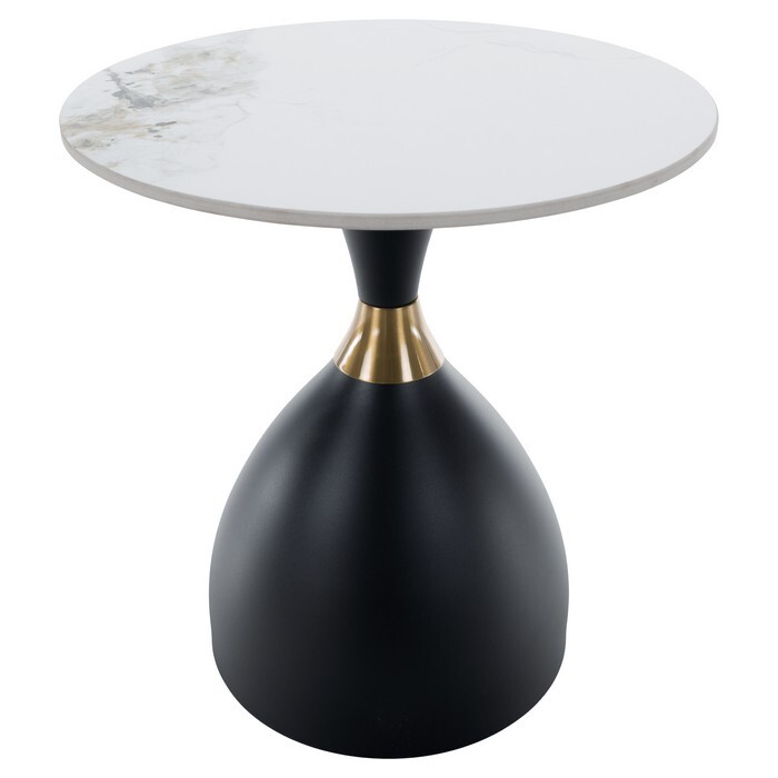 KONDELA Odis New konferenčný stolík biely mramor / čierna