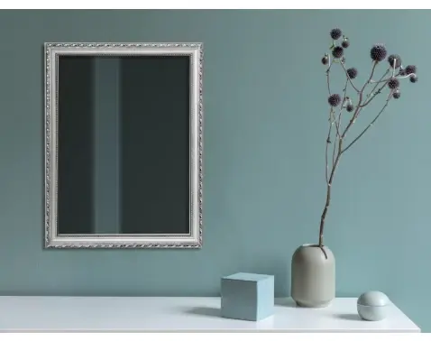 Nástenné zrkadlo Loreley 34x45 cm, drevený strieborný rám%