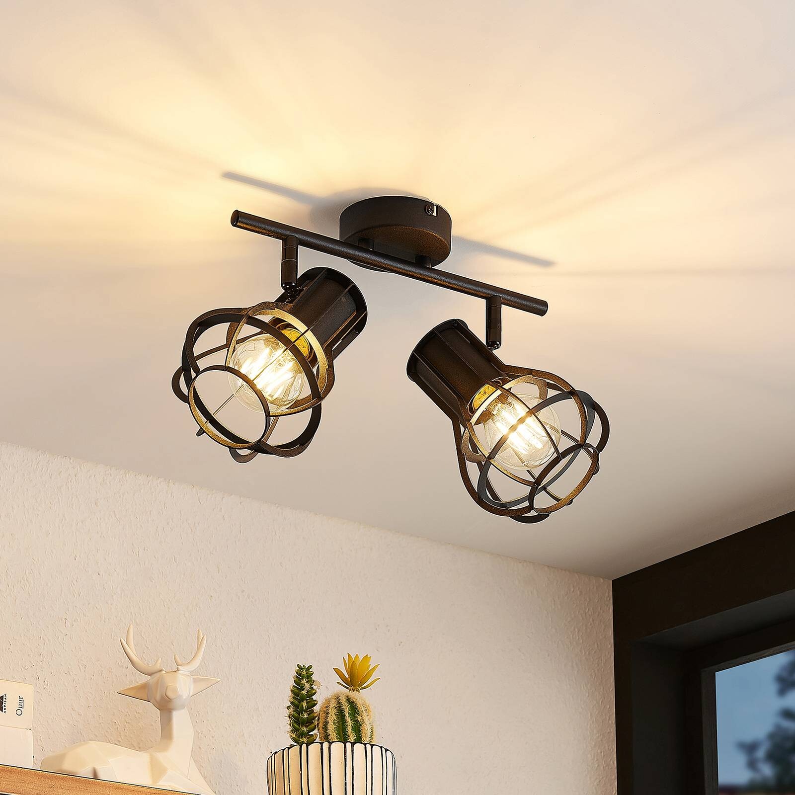 Lindby Nurja stropné svietidlo, 2-plameňové