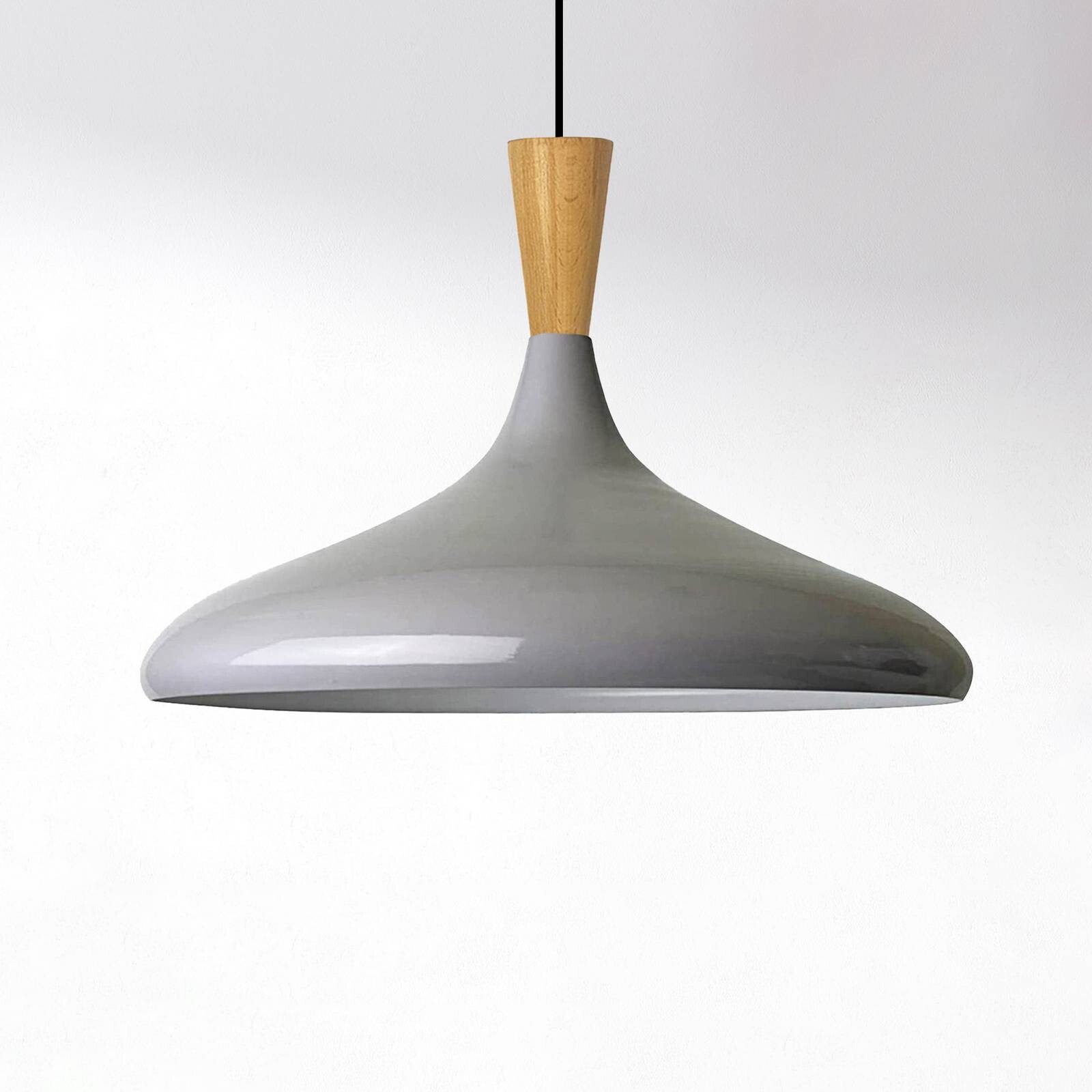 Závesné svetlo Chris, sivá/biela, Ø 35 cm, kov