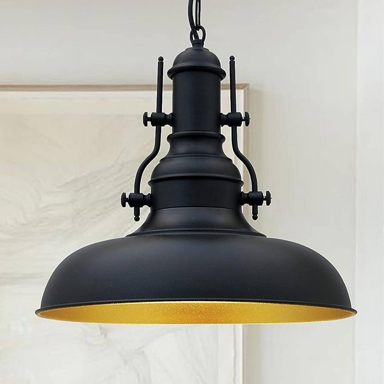 Závesné svetlo Nota, čierne, Ø 31 cm, kov, E27