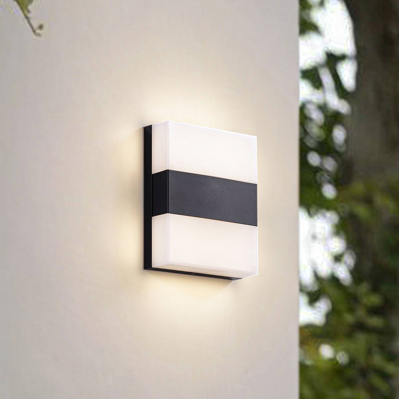 PRIOS LED vonkajšie nástenné svietidlo Teekon, antracit, 20 cm, IP44