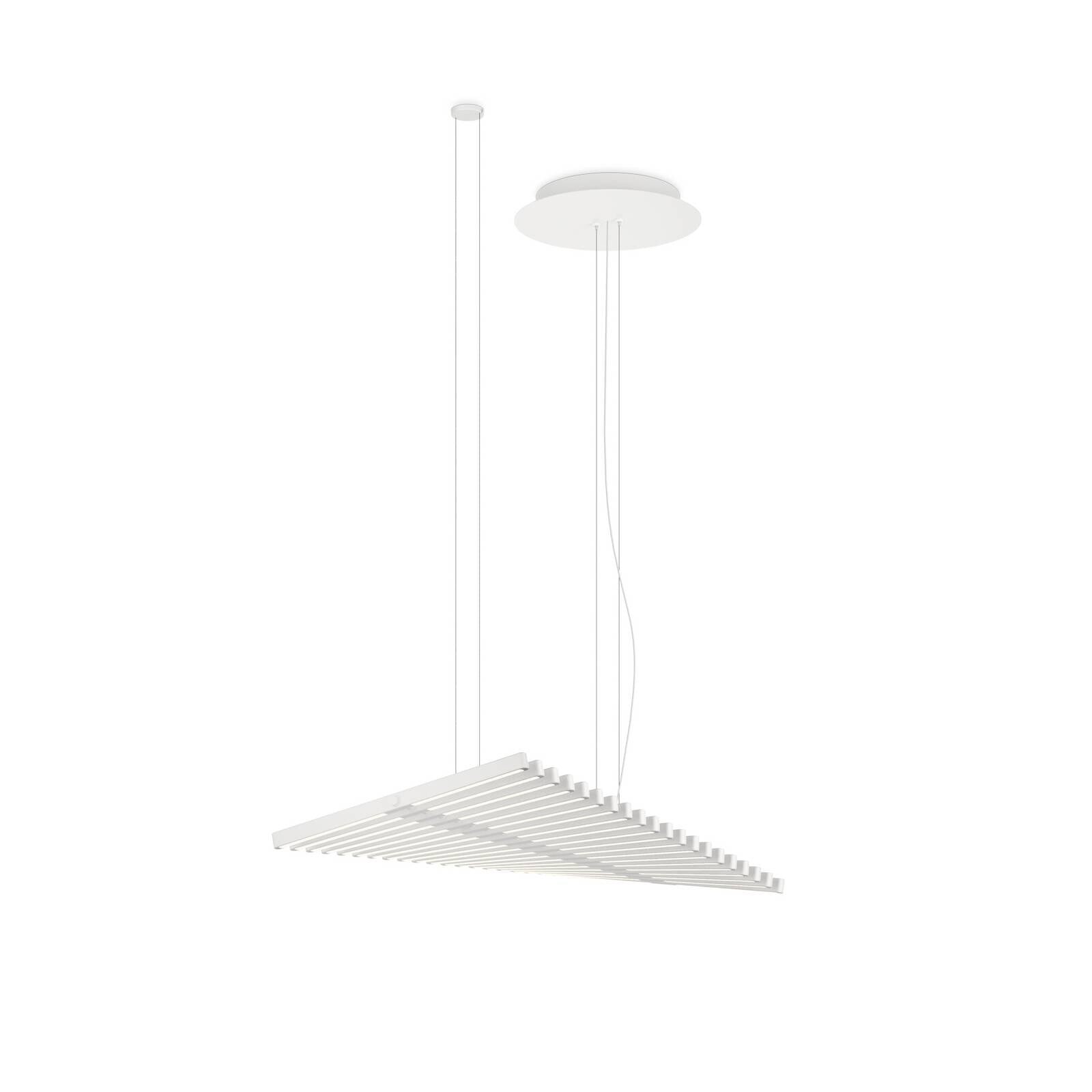 Vibia LED závesné svietidlo RHYTHM, biele, 93 x 47 cm, 927 stmievateľné