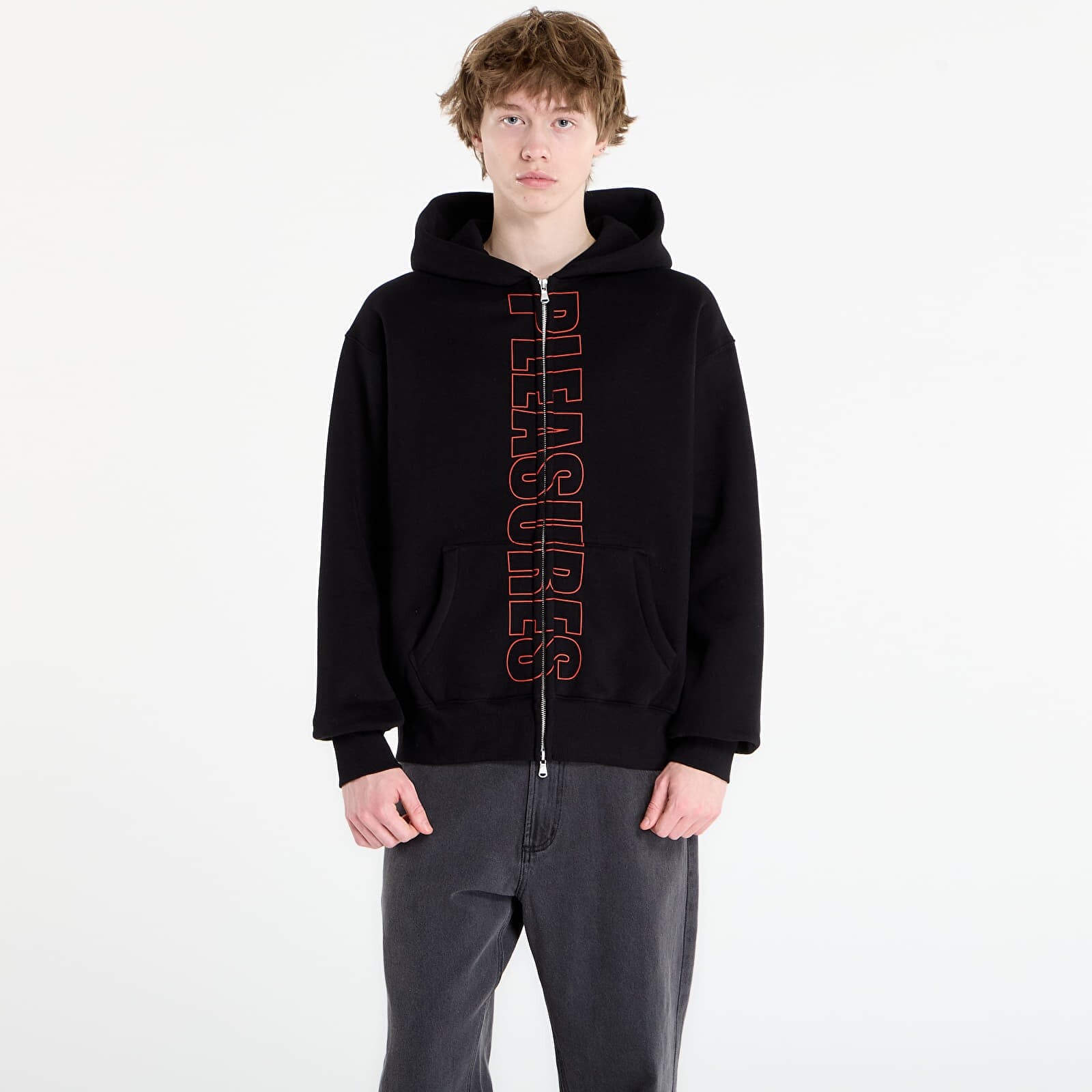 Mikina PLEASURES Impact Zip Hoodie Black L