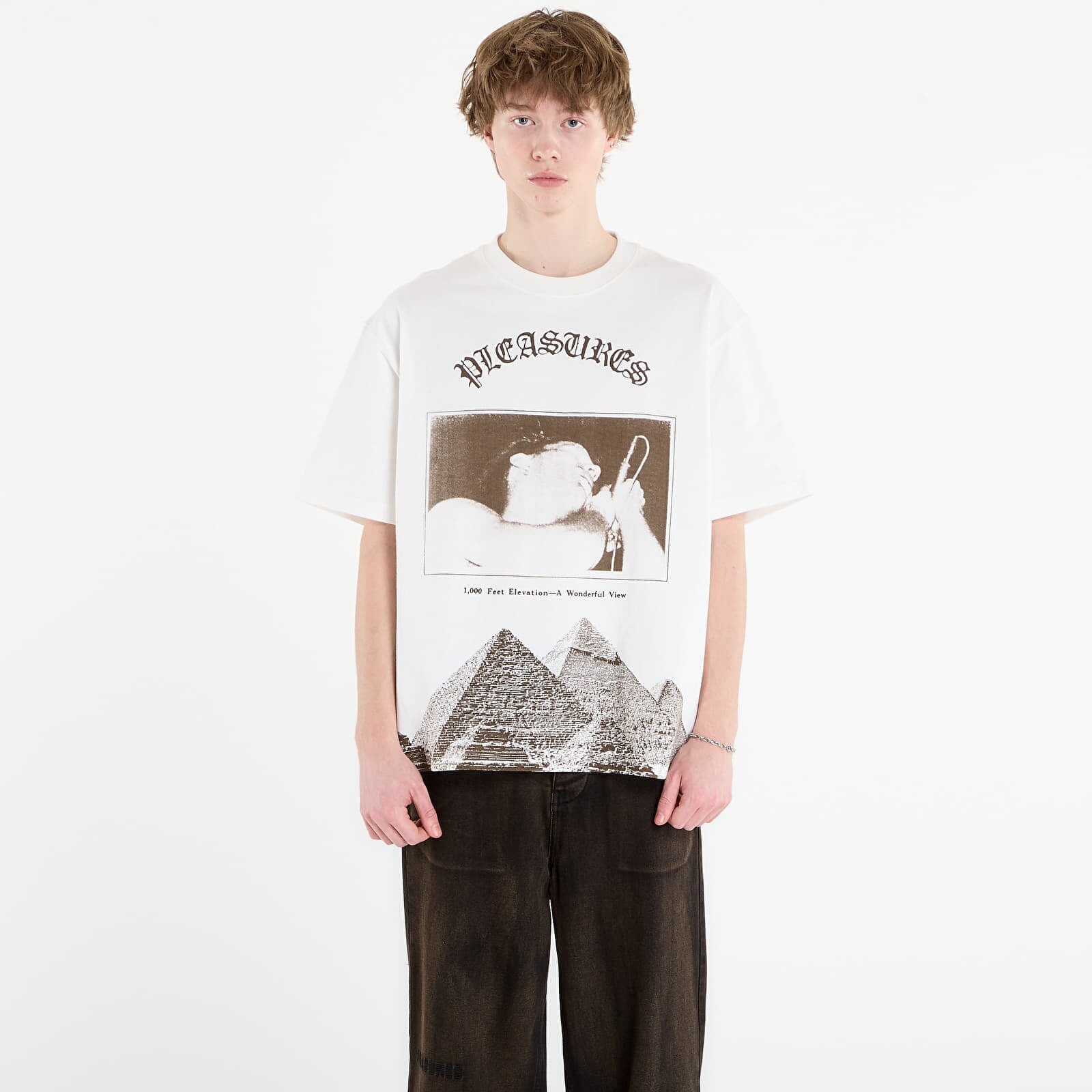 Tričko PLEASURES Elevation Heavyweight Shirt White XXL